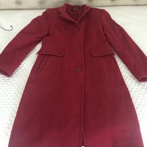 Red DKNY wool trench